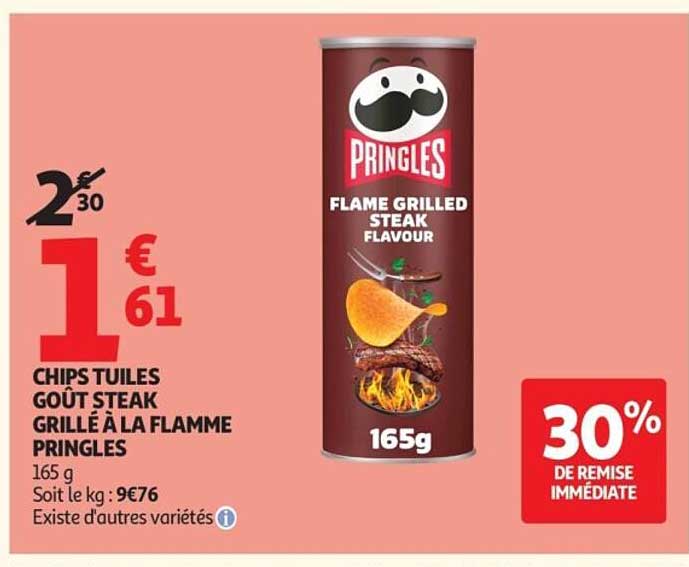 CHIPS TUILLES GOÛT STEAK GRILLÉ À LA FLAMME PRINGLES