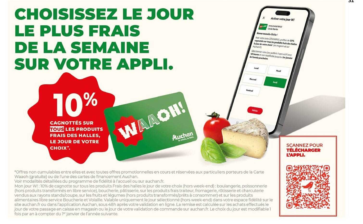 CHOISISSEZ LE JOUR LE PLUS FRAIS DE LA SEMAINE SUR VOTRE APPLI.