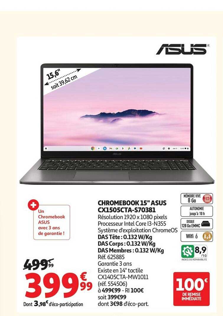 CHROMEBOOK 15" ASUS CX1505CTA-S70381
