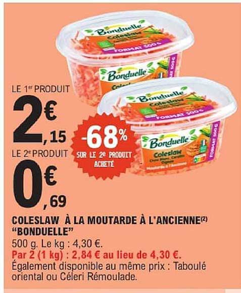 COLESLAW À LA MOUTARDE À L'ANCIENNE «BONDUELLE»
