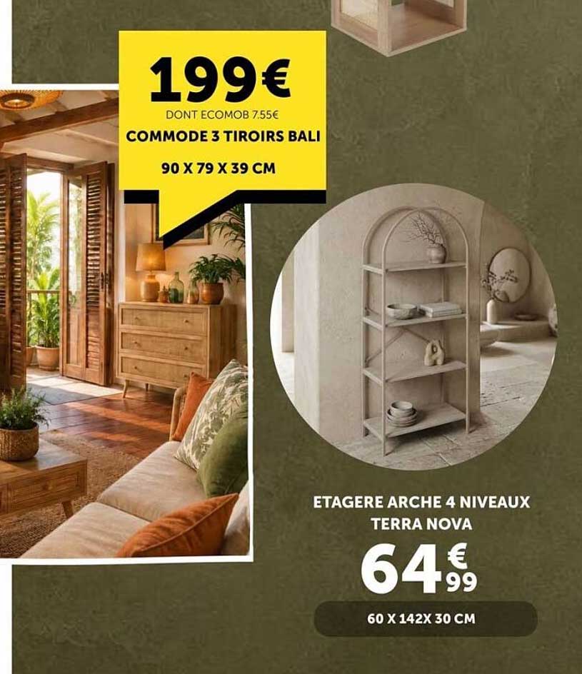 COMMODE 3 TIROIRS BALI