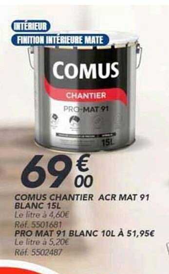 COMUS CHANTIER ACR MAT 91 BLANC 15L