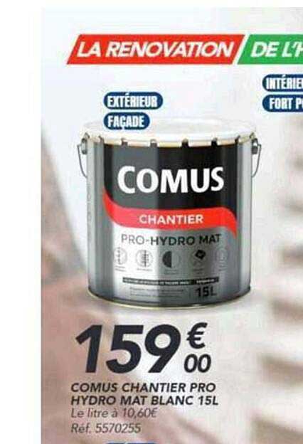 COMUS CHANTIER PRO HYDRO MAT BLANC 15L