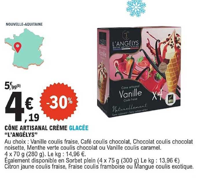 CÔNE ARTISANAL CRÈME GLACÉE “L’ANGÉLYS”