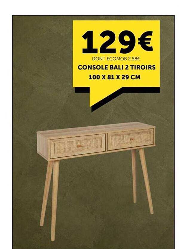 CONSOLE BALI 2 TIROIRS 100 X 81 X 29 CM