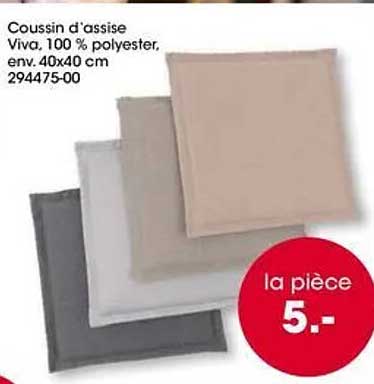 Coussin d'assise Viva, 100 % polyester, env. 40x40 cm 294475-00