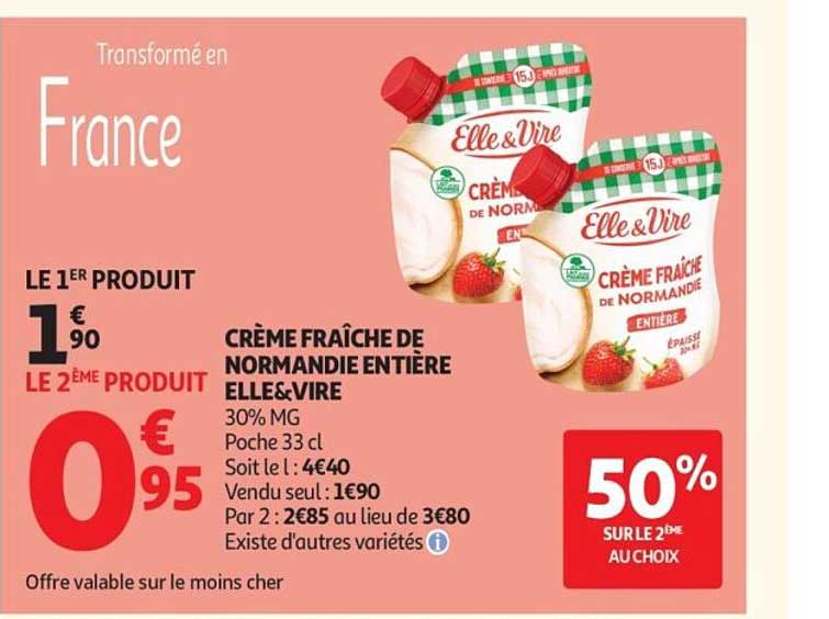 CRÈME FRAÎCHE DE NORMANDIE ENTIÈRE ELLE&VIRE