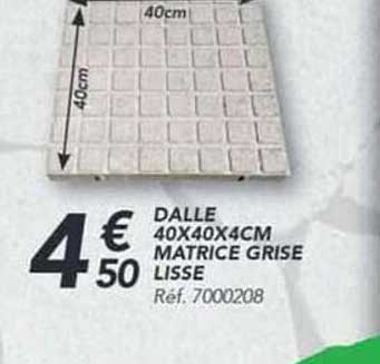 DALLE 40X40X4CM MATRICE GRISE LISSE
