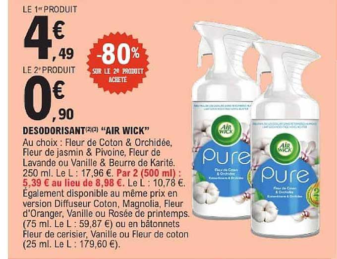 DÉSODORISANT(2)(3) “AIR WICK”