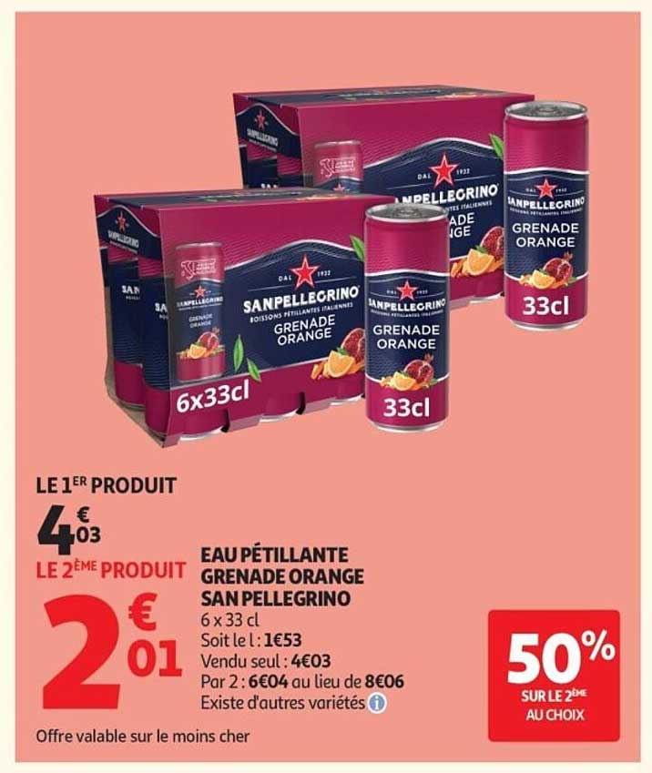 EAU PÉTILLANTE GRENADE ORANGE SAN PELLEGRINO