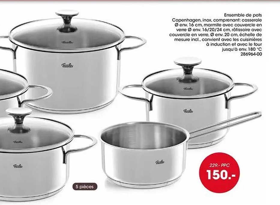 Ensemble de pots Copenhagen, inox