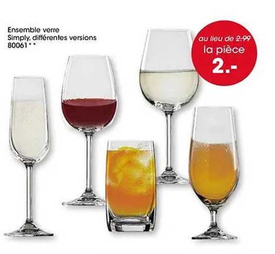 Ensemble verre Simply, différentes versions 80061*