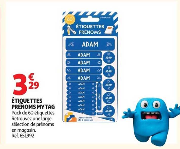ÉTIQUETTES PRÉNOMS MYTAG