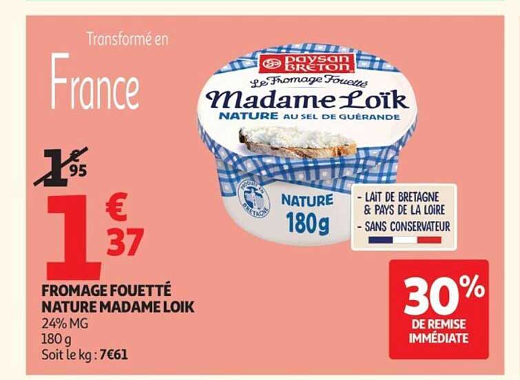 FROMAGE FOUETTÉ NATURE MADAME LOÏK