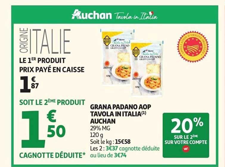 GRANA PADANO AOP TAVOLA IN ITALIA AUCHAN