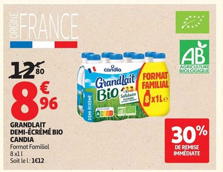 GRANDLAIT DEMI-ÉCRÉMÉ BIO CANDIA