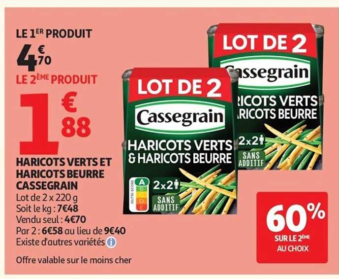 HARICOTS VERTS ET HARICOTS BEURRE CASSEGRAIN