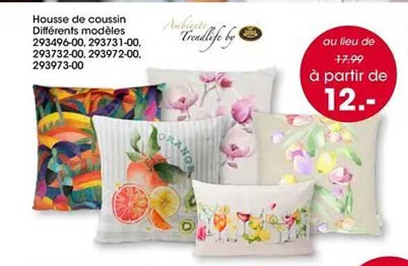 Housse de coussin Différents modèles 293496-00, 293731-00, 293732-00, 293972-00, 293973-00