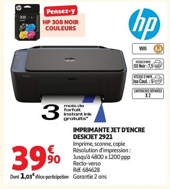 IMPRIMANTE JET D'ENCRE DESKJET 2921