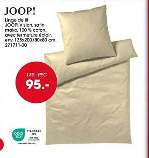 JOOP! Linge de lit JOOP! Vision, satin mako, 100 % coton, avec fermeture éclair, env. 135x200/80x80 cm 271711-00