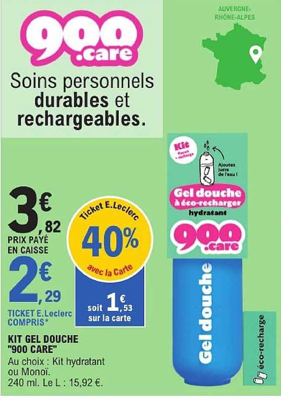 KIT GEL DOUCHE "900 CARE"