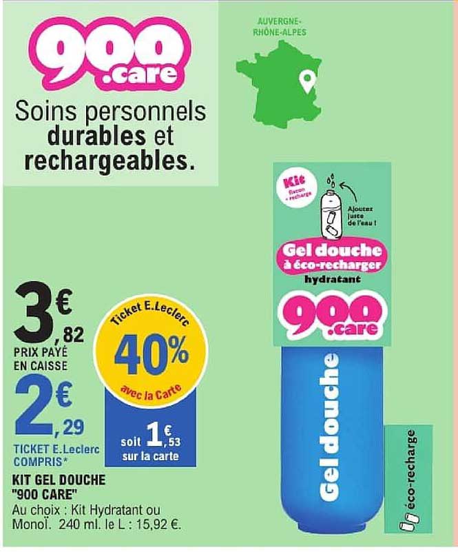 Kit gel douche "900 CARE"