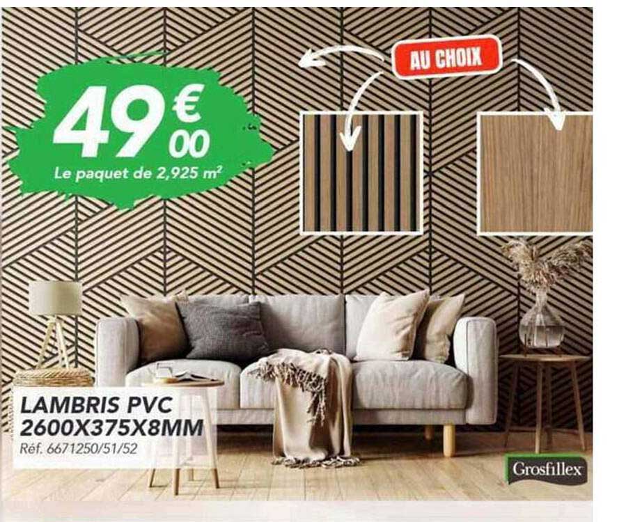 LAMBRIS PVC 2600X375X8MM