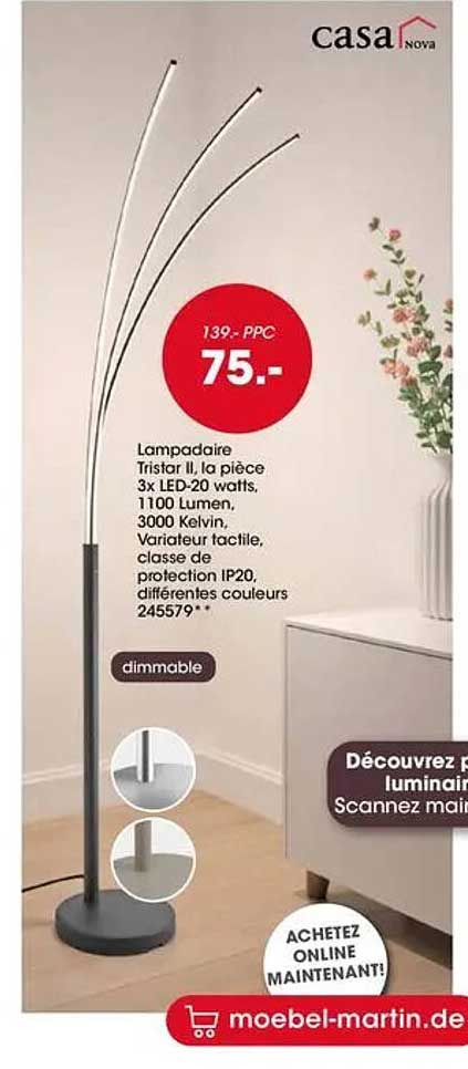 Lampadaire Tristar II, la pièce