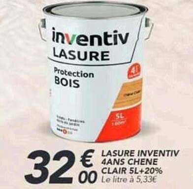 Lasure Inventiv 4ans chene clair 5L +20%