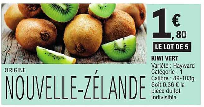LE LOT DE 5 KIWI VERT