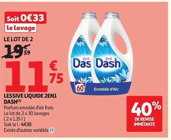 Lessive liquide 2en1 Dash