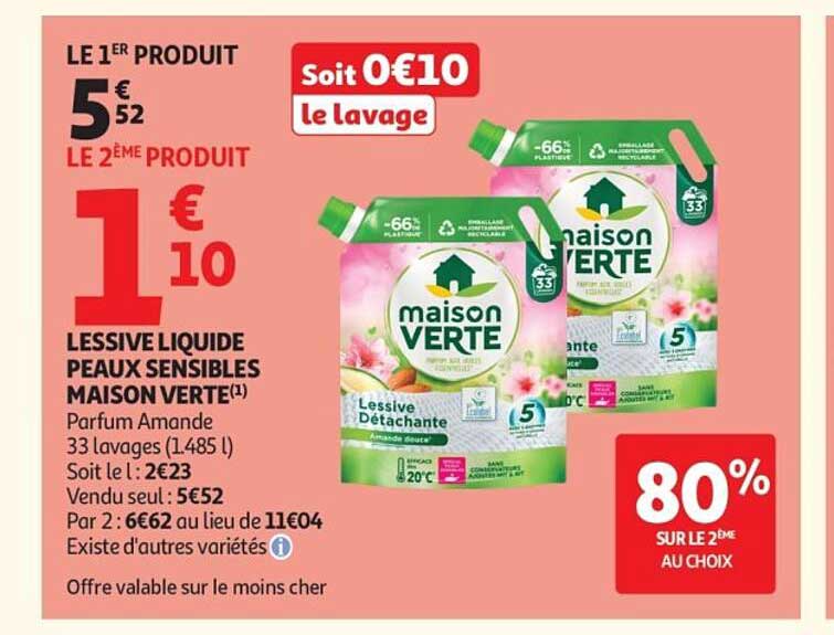 LESSIVE LIQUIDE PEAUX SENSIBLES MAISON VERTE(1)