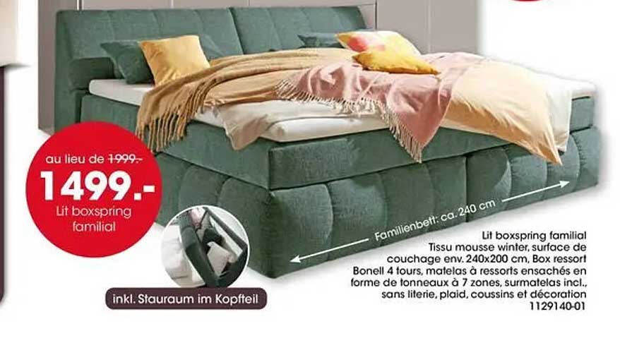 Lit boxspring familial