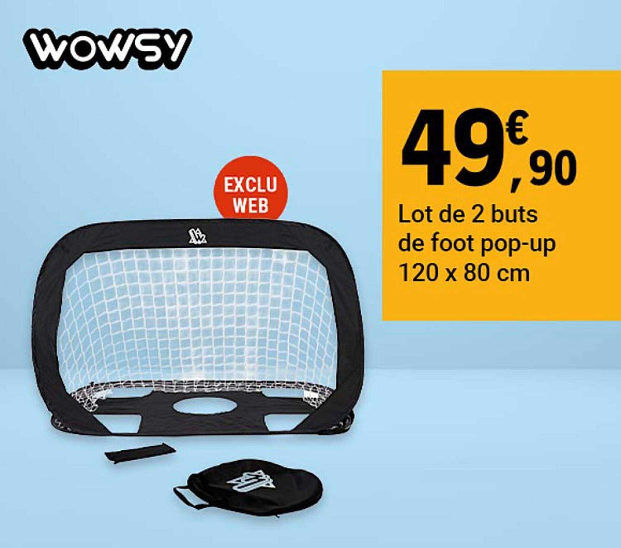 Lot de 2 buts de foot pop-up 120 x 80 cm
