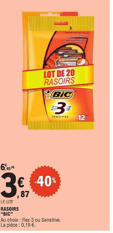 LOT DE 20 RASOIRS BIC
