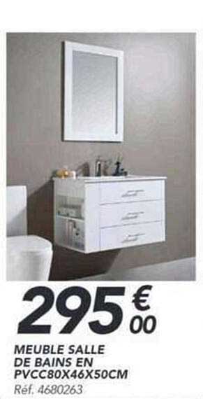 MEUBLE SALLE DE BAINS EN PVC 80X46X50CM