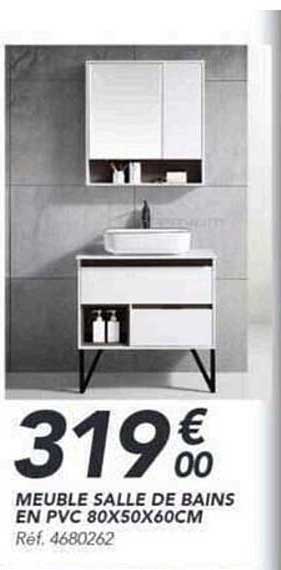 MEUBLE SALLE DE BAINS EN PVC 80X50X60CM