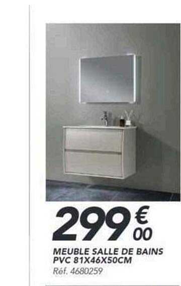 MEUBLE SALLE DE BAINS PVC 81X46X50CM