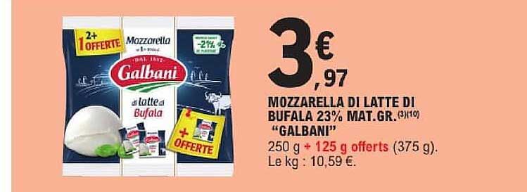 MOZZARELLA DI LATTE DI BUFALA 23% MAT.GR. "GALBANI"