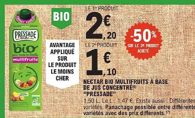 NECTAR BIO MULTIFRUITS À BASE DE JUS CONCENTRÉ «PRESSADE»