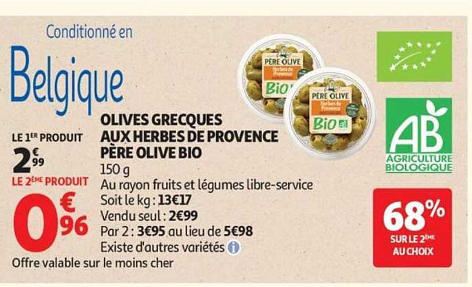 OLIVES GRECQUES AUX HERBES DE PROVENCE PÈRE OLIVE BIO