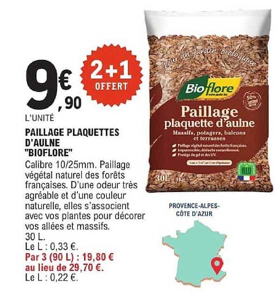 Paillage plaquettes d'aulne "Bioflore"