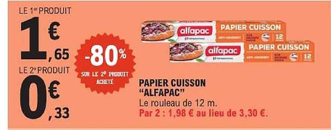 PAPIER CUISSON "ALFAPAC"