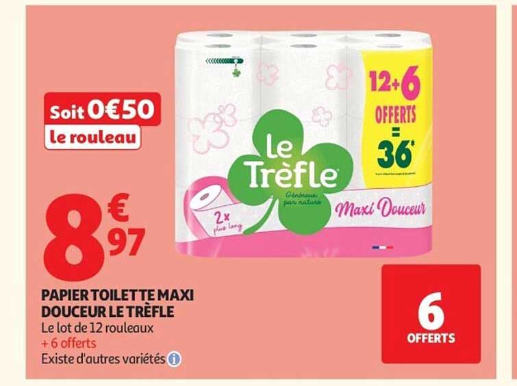 PAPIER TOILETTE MAXI DOUCEUR LE TRÈFLE