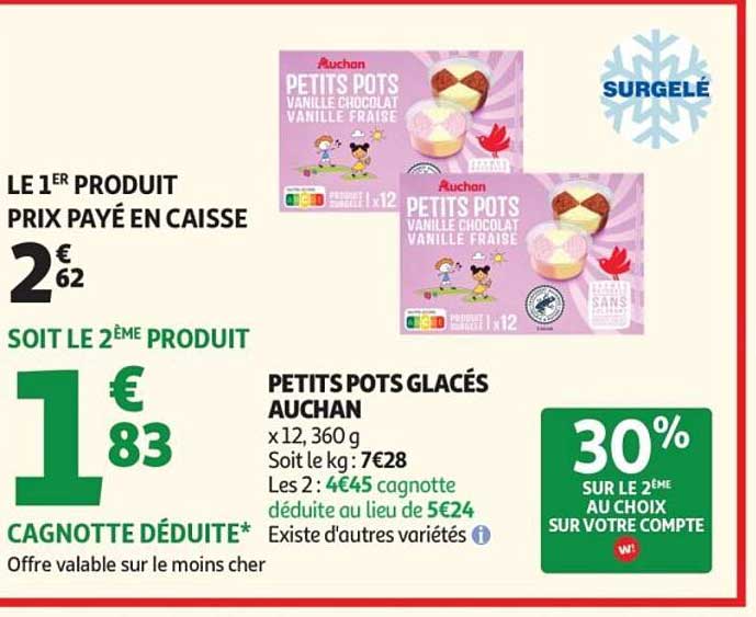 PETITS POTS GLACÉS AUCHAN