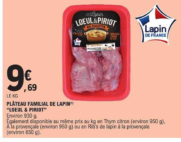 PLATEAU FAMILIAL DE LAPIN(1) "LOEUL & PIRIOT"