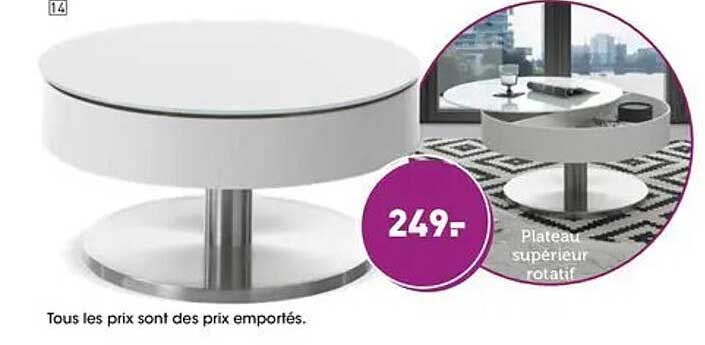 Plateau supérieur rotatif