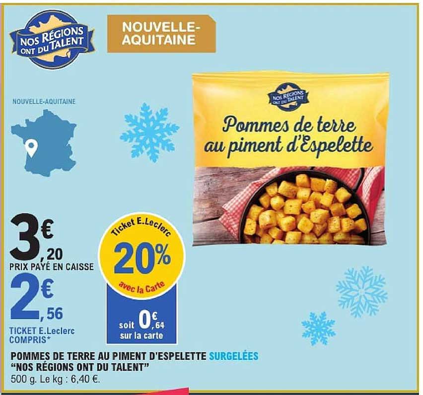 Pommes de terre au piment d'Espelette surgelées "Nos régions ont du talent"