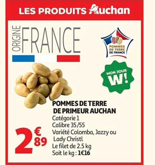 POMMES DE TERRE DE PRIMEUR AUCHAN