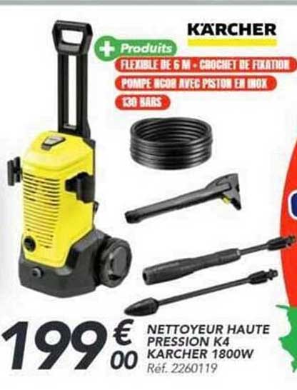 + Produits FLEXIBLE DE 6 M - CROCHET DE FIXATION POMPE NCOB AVEC PISTON EN INOX 130 BARS NETTOYEUR HAUTE PRESSION K4 KARCHER 1800W